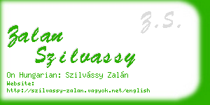 zalan szilvassy business card