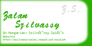 zalan szilvassy business card